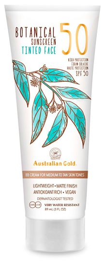 Australian Gold Botanical Tinted Face Cream for Medium-tan spf 50 89 ml