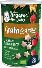 Organic Cereal and Raspberry Puff Snack 35 gr Organic Cereal and Raspberry Puff Snack 35 gr